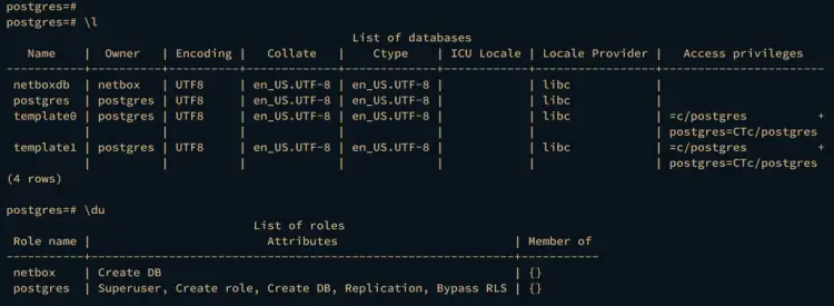 check database user