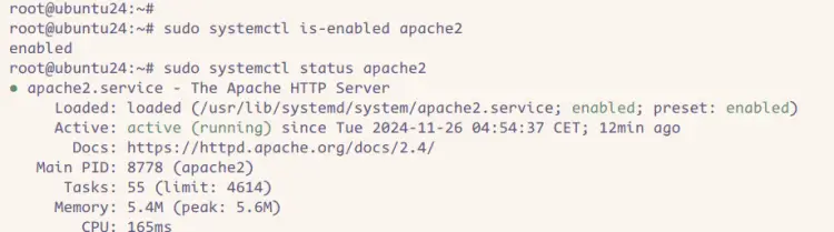 check apache2