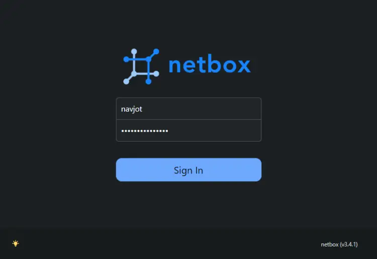 NetBox Login Page