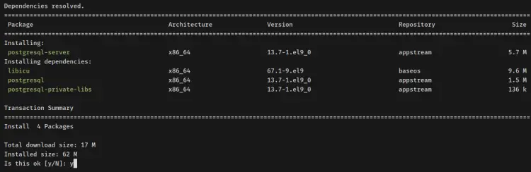 install postgresql