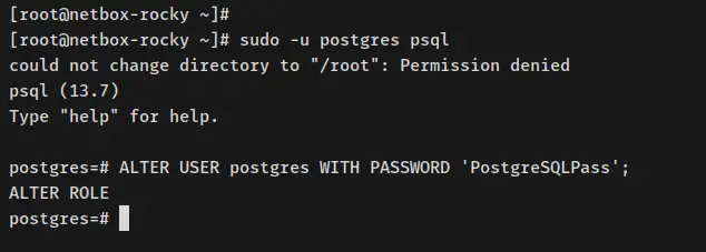 change postgres password