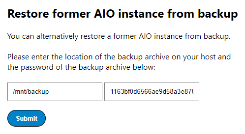 Nextcloud AIO Backup Path and Password