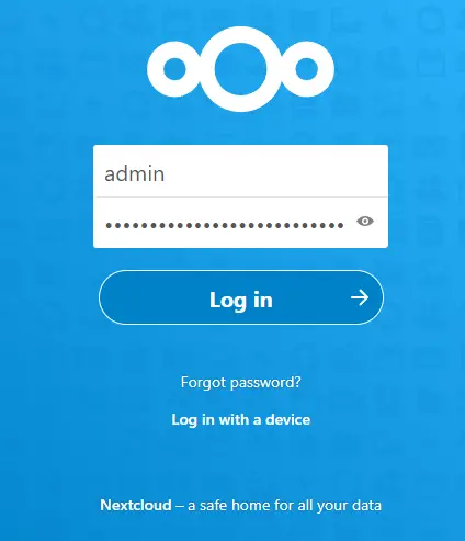 Nextcloud Login Screen