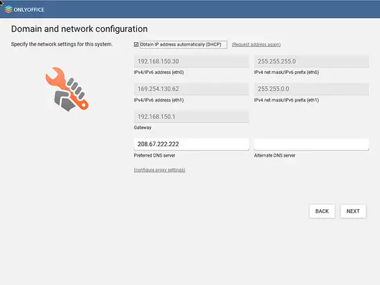 Configure domain and network