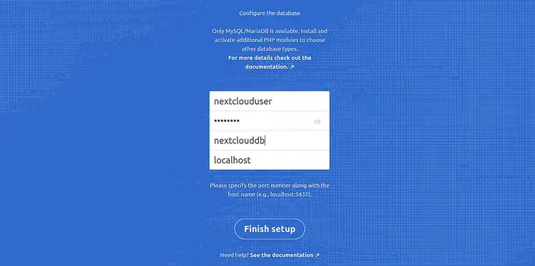 Configure the database