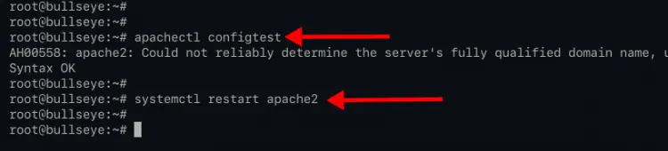 Verify Apache configuration and restart service