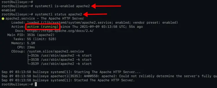 Checking Apache Service Statys