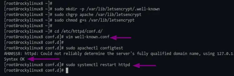 Setting up apache httpd for letsencrypt webroot authorization