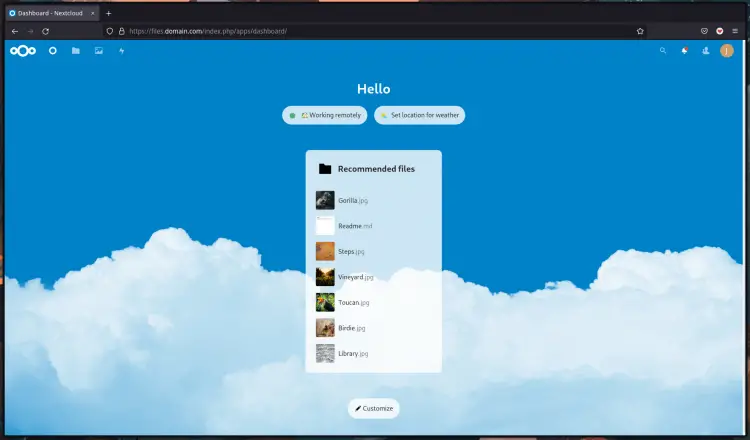 Nextcloud Dashboard