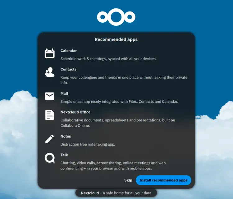 skip apps installation