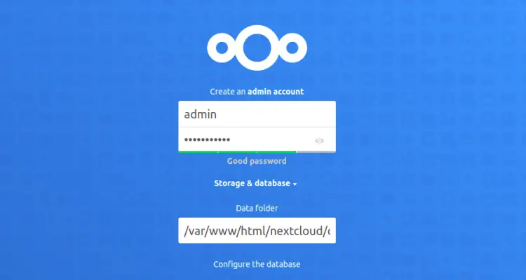 NextCloud Admin Login