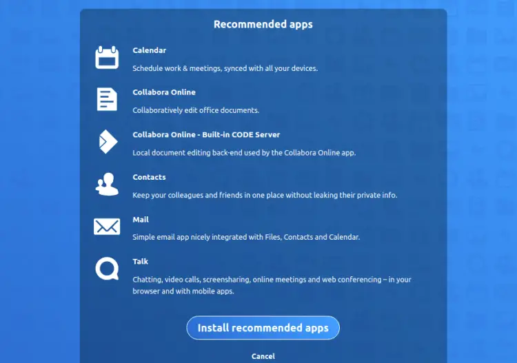 Recommended NextCloud apps