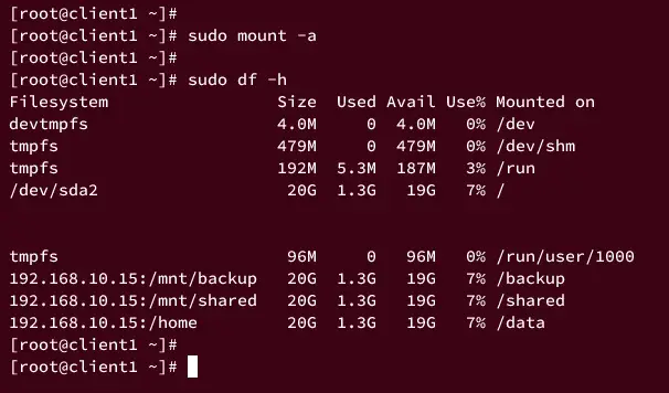 linux - NFS Server/Client administration of multiple machines