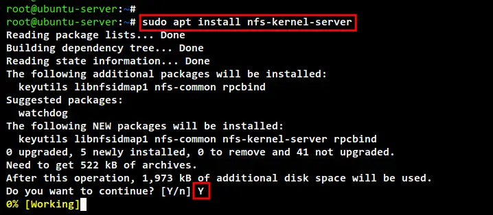 install nfs server package