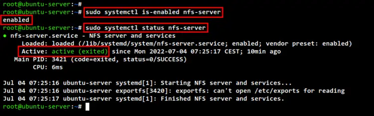 start nfs service