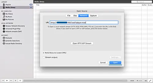 RTMP client setup
