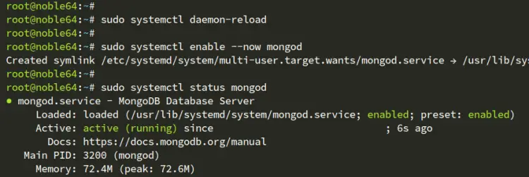 check mongod service