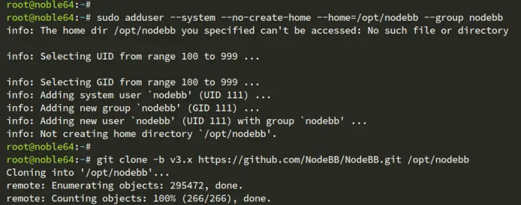 add user and download nodebb