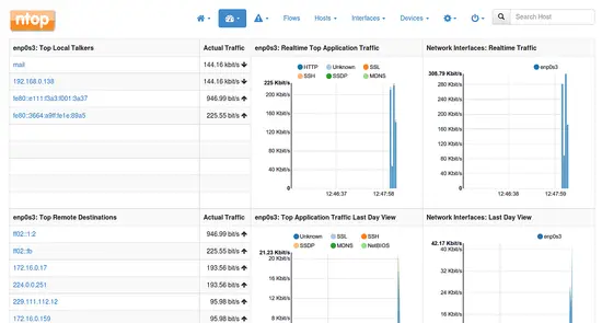 Ntop - ntopng web view