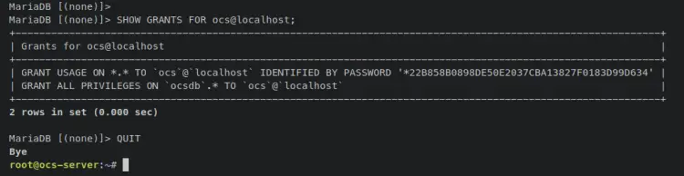 show db user
