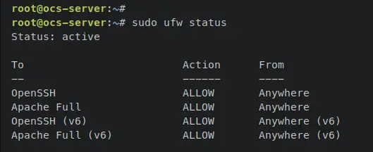 verify ufw firewall