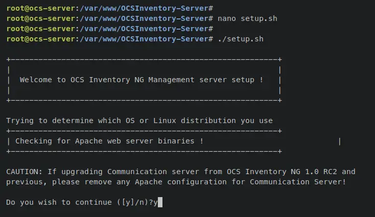 installing ocs server
