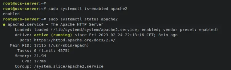 verify apache2