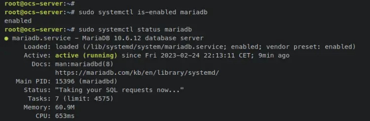 verify mariadb