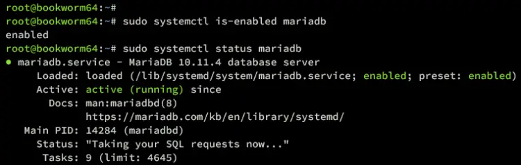 check mariadb