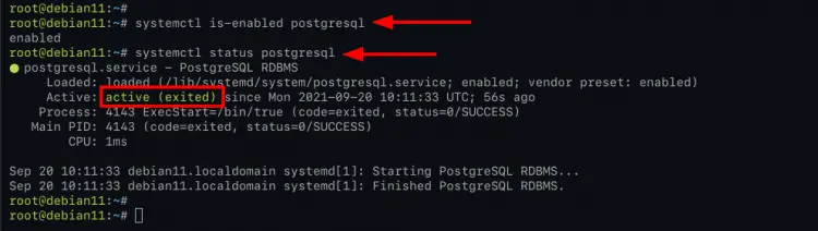 Verify PostgreSQL Service