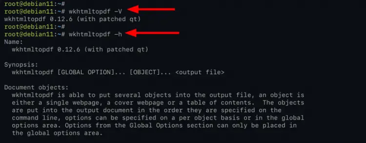 Verify wkhtmltopdf installation
