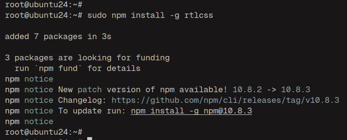 install rtlcss
