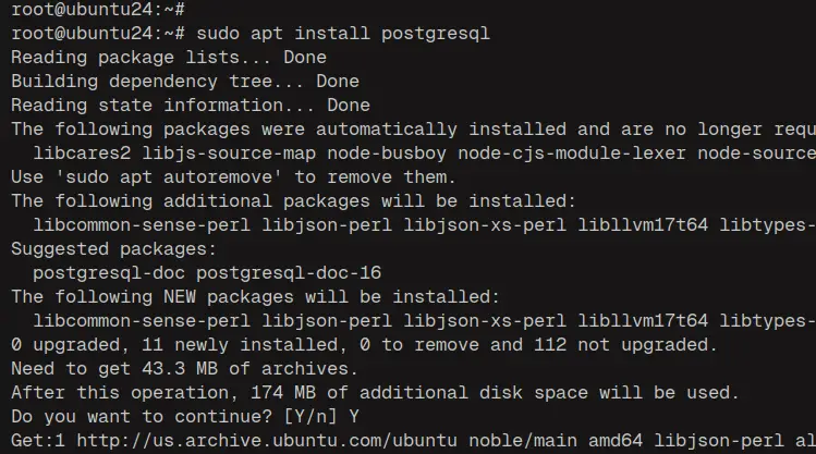 install postgresql