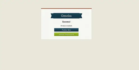 Omeka Classic CMS installed successfully