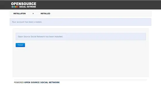 OSSN installation finished