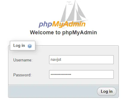 OpenEMR phpMyAdmin Login