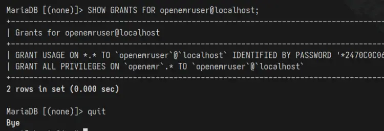 show user privileges