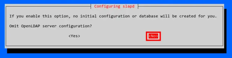 Select no omit database OpenLDAP
