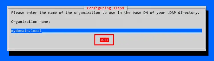 Setup organization name OpenLDAP