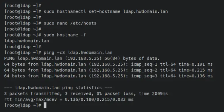 setup fqdn and /etc/hosts