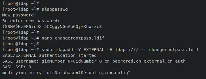 setup root password openldap