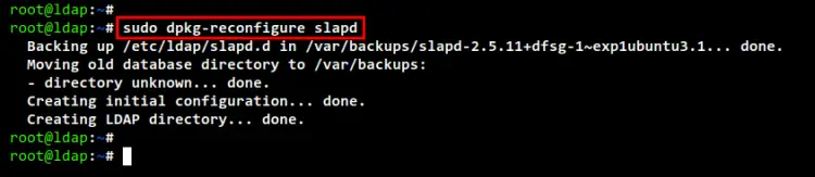 reconfigure openldap