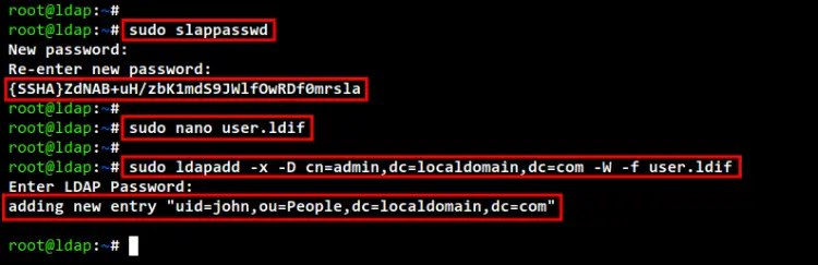 create ldap user