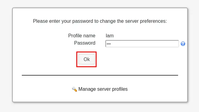 default password lam