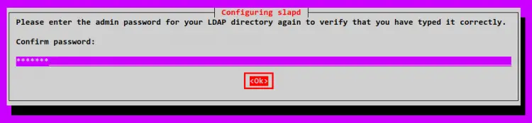 confirm openldap admin password