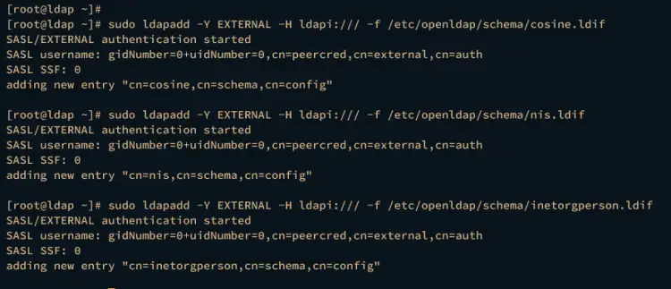 import basic schemas openldap