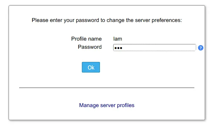 default password user lam