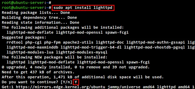 install lighttpd