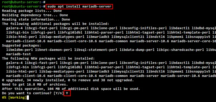 install mariadb