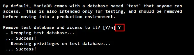 remove database test